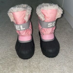 Pink and Black Winter Boots